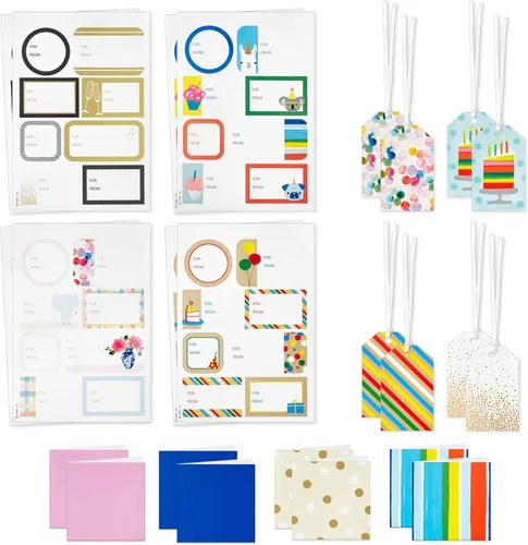 Vista 7 de Hallmark Pegatinas de Etiquetas de Regalo - Toda Ocasión (80 Etiquetas, 5 Diseños) para Cumpleaños, Compromisos, Bodas, Baby Showers, Cualquier