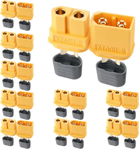 Vista 12 de ELFCULB Amass XT60 - 10 pares de conectores macho y hembra, chapados en oro para drones FPV RC batería/aviones/UAVs, adaptador de enchufe Lipo
