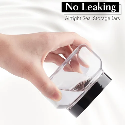 Vista 4 de TUZAZO Tarros de plástico Toscana de 8 onzas con tapas sin BPA, paquete de 12 recipientes vacíos para exfoliar azúcar, recipientes redondos