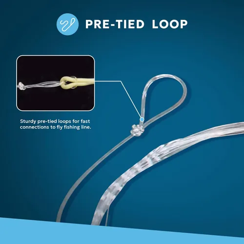 Vista 4 de SF Líder Cónico Pre-Atado con Lazo para Pesca con Mosca de Nailon Transparente para Trucha de Agua Dulce y Salada Bonefish Permit Lubina Salmón