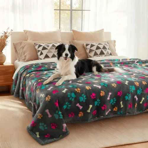 Vista 17 de Luciphia Mantas impermeables para mascotas para sofá cama funda protectora para gato a prueba de orina líquida, lavable, suave, esponjosa, manta