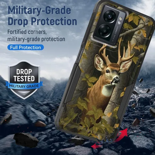 Vista 5 de Funda para OnePlus Nord N300 5G, doble capa híbrida resistente resistente a prueba de golpes PC duro + funda protectora de silicona suave