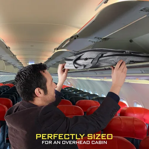 Vista 9 de ZEGUR Bolsa de ropa para viajes y viajes de negocios con correa para el hombro, Gris de lujo.