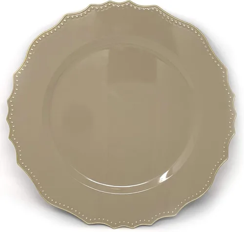 Vista 21 de allgala Paquete de 6 placas de carga redondas de plástico de alta calidad de 13 pulgadas, color verde arrecife, HD80335