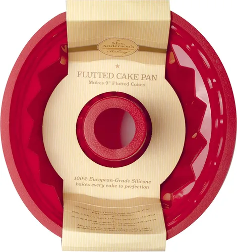 Vista 2 de Mrs. Anderson's Baking Molde de silicona estriada para pasteles de 9 pulgadas, silicona antiadherente de grado europeo