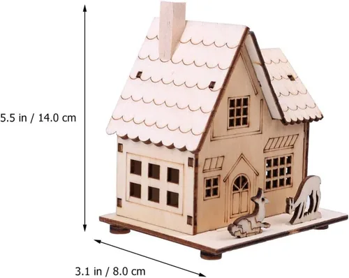 Vista 6 de NUOBESTY Glow Cabin - Decoración navideña de madera para decoración de casa