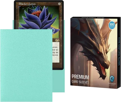 Vista 8 de Fundas negras para cartas MTG 300 unidades, fundas para cartas con parte trasera texturizada mate, protectores de cartas de tamaño estándar