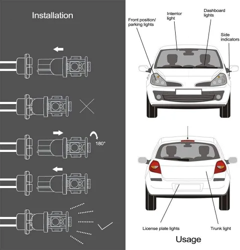Vista 3 de 158 bombillas LED W5W 2825 168 192 194, bombillas T10 de base de cuña 6000 K blanco brillante para luces laterales de coche, cúpula mapa, puerta