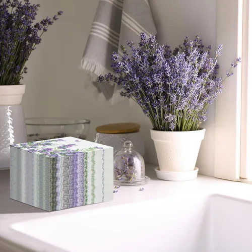 Vista 7 de Geyoga 200 servilletas de lavanda de 2 capas de flores de lavanda moradas, toallas de mano desechables, servilletas de papel decorativas para baño