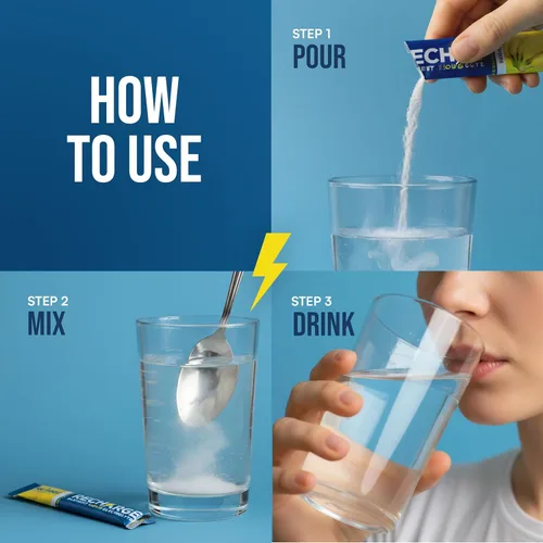 Vista 3 de Hydration Boost Formula - Paquetes de electrolitos en polvo de plátano Mezcla de bebida apta para dieta cetogénica sin azúcar para una