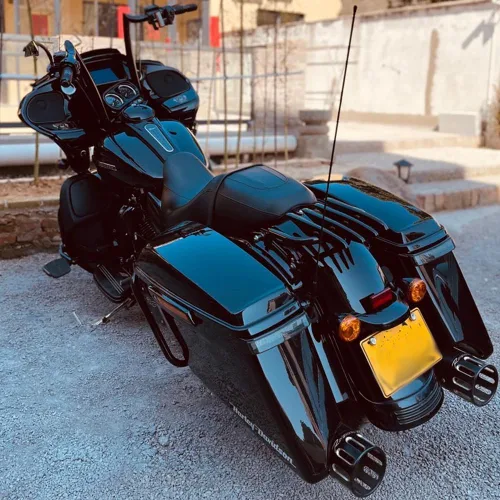 Vista 7 de DREAMIZER Portaequipajes desmontable Stealth de color negro brillante compatible con Harley Touring Road King 09-23