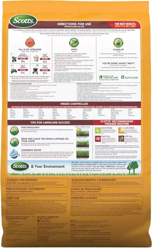 Vista 3 de Scotts Turf Builder WinterGuard Fall Weed & Feed5, Weed Killer Plus Fertilizante de otoño, 12,000 pies cuadrados, 33.84 libras.