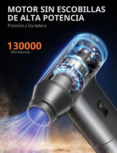 Vista 3 de CLEVAST Plumero de aire comprimido: mini soplador de aire eléctrico inalámbrico Super Power, motor sin escobillas de 130,000 RPM, control