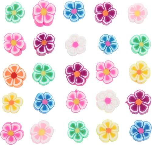 Vista 54 de 100 cuentas espaciadoras de arcilla polimérica para el Día de la Independencia del 4 de julio para hacer joyas, manualidades, pulseras, collares