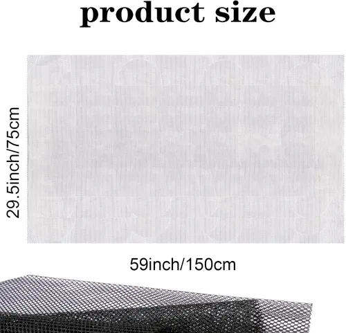 Vista 3 de Pllieay Tela de malla negra de 29.5 x 59 pulgadas, ligeramente elástica para bolsillo de mochila y correas, ropa de red, bolsa de malla y bolsa