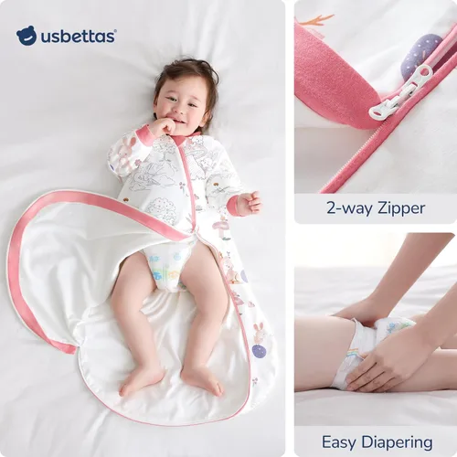 Vista 5 de Baby Sleep Sack with Removable Sleeves, Breathable Wearable Blanket for Newborn & Toddler 6-36 Months, Cute Print
