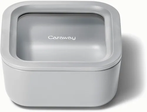 Vista 15 de Caraway Mini recipiente cuadrado para almacenamiento de alimentos, contenedor de almacenamiento de vidrio de 1.75 tazas para alimentos, vidrio