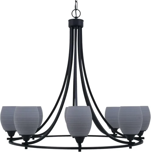 Vista 36 de Toltec Lighting 3408-BN-300 Paramount - Lámpara de araña de 8 luces elevadas, 31 pulgadas de alto y 31.25 pulgadas de ancho, color acabado: níquel