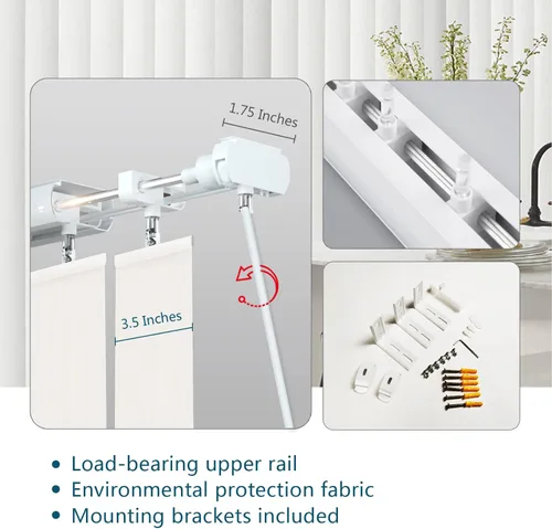 Vista 3 de FACIMI Persianas verticales opacas, color verde manzana personalizada de 3.5 pulgadas, persianas verticales de tela con listones de protección UV