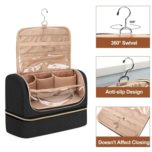 Vista 4 de Yarwo Bolsa de almacenamiento de doble capa compatible con Dyson Airwrap Multi-styler completa y accesorios, funda de viaje portátil con gancho