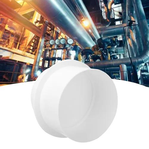 Vista 4 de Amortiguador de corrientes de aire, conector redondo de conducto de plástico ABS blanco de 4 pulgadas, repuesto para cocina, inodoro, baño