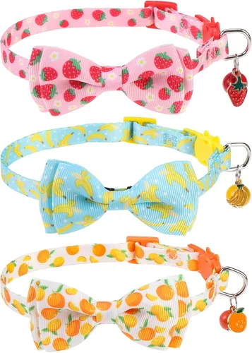 Vista 26 de Collares Navideños Separables para Gatos con Campana y Bonitos Colgantes - Paquete de 3 Collares de Seguridad Ajustables para Gatitos - Collar