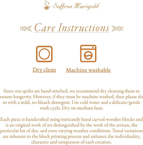 Vista 9 de Saffron Marigold Manta acolchada reversible rosa, tamaño Queen, hecha a mano, con estampado de dalia Daydreams de algodón Jaipuri Razai, colcha