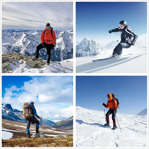 Vista 7 de Botas de nieve para hombre, más forro polar, cálidas, antideslizantes, impermeables, cómodas, montañismo, invierno, importación de esquí, botas