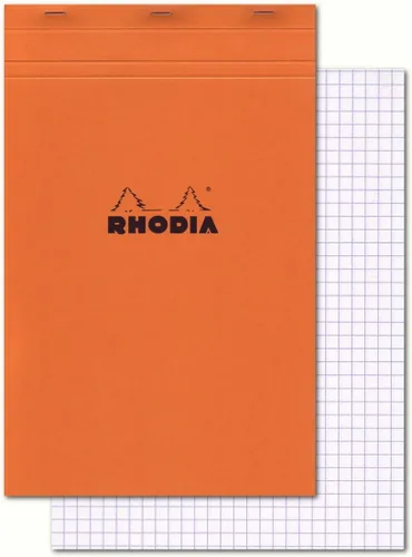 Vista 15 de Libreta Rhodia Head grapada para compras, No. 8 de 74 x 210 mm, rayada y de color negro