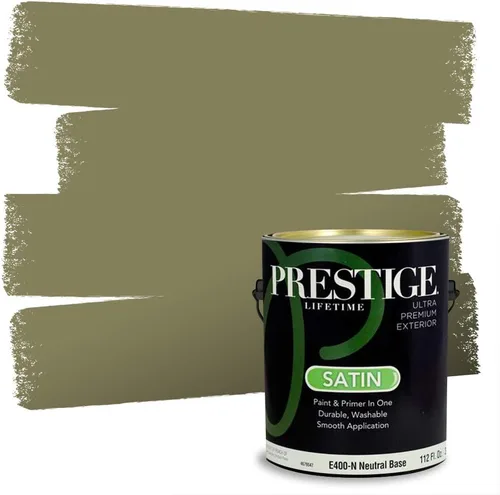 Vista 37 de PRESTIGE Paints - Pintura exterior e imprimación en uno, 1 galón, satinado, verde Bayou