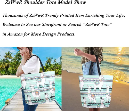 Vista 7 de ZzWwR Bolso de hombro extra grande con patrón realista, para playa, viajes, semana, gimnasio, compras de comestibles