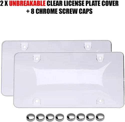 Vista 2 de BLVD-LPF OBEY YOUR LUXURY Unbreakable License Plate Shields - [Pack of 2] Clear Bubble, Novelty Plate Covers with Fastening Screws, Screw Driver