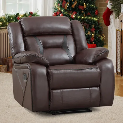 Vista 17 de EBELLO Sofá reclinable manual de piel sintética, sofá reclinable de 2 asientos con consola central, almacenamiento oculto y portavasos, sillón