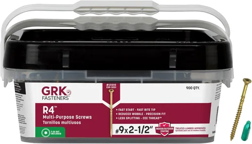 Vista 15 de GRK Fasteners R4# 9 x 2-3/4 pulgadas, tornillos de marco multiusos, 100 unidades, revestimiento Climatek resistente a la corrosión, vallas