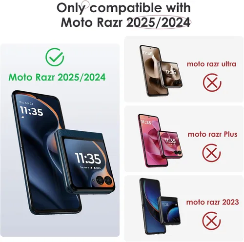 Vista 2 de Maxdara Funda magnética para Motorola Razr 2025/2024, con soporte oculto, compatible con MagSafe, protector de pantalla integrado, protección