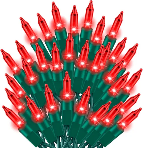 Vista 24 de Cadena de luces de Navidad ultrabrillantes, mini luces amarillas de 100 unidades y 19.6 pies de largo, UL listadas, bombilla incandescente