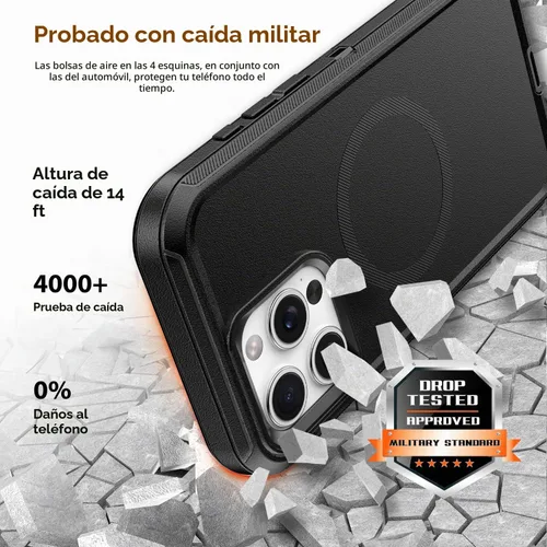 Vista 5 de TUTUKII Funda magnética para iPhone 15 Pro con funda de clip para cinturón