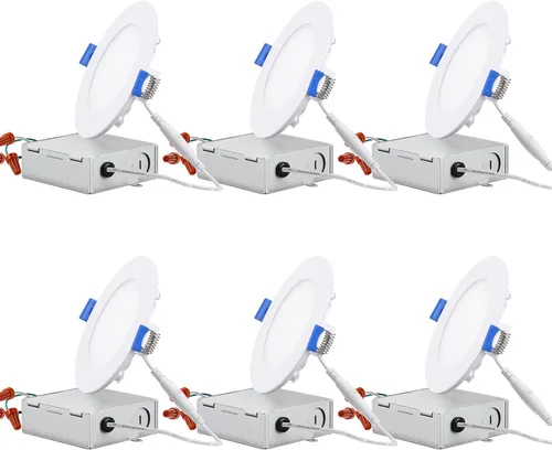 Vista 12 de TORCHSTAR Iluminación empotrable LED delgada de 4 pulgadas con caja J, 2700K/3000K/3500K/4000K/5000K seleccionable, CRI 90+, 700LM regulable 5CCT