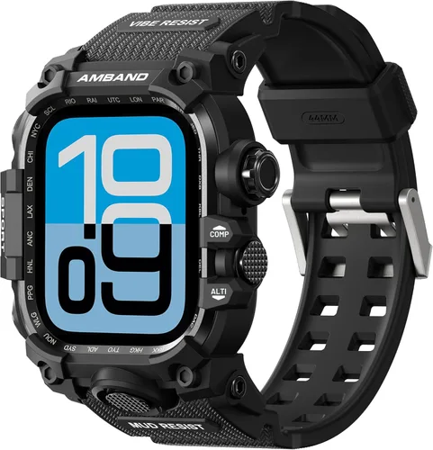 Vista 24 de amBand 1.732 pulgadas (1.732 in) para Apple Watch SE2/SE/6/5/4 Band Hombre, funda resistente M3 y correa duradera accesorio de protección