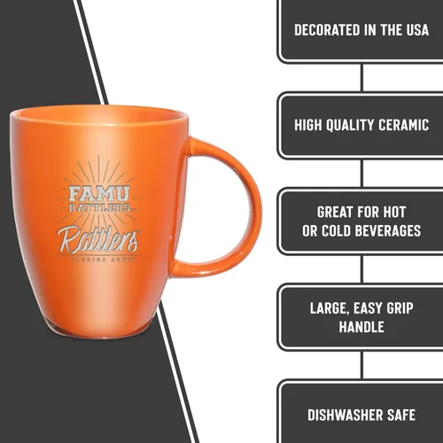 Vista 5 de Rico Industries - Taza de lustre cerámico con grabado láser de la NCAA de 18oz - Café-Té