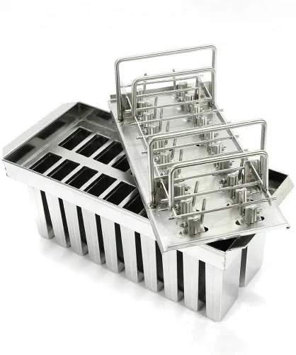 Vista 8 de Moldes de acero inoxidable para bricolaje, moldes para paletas de hielo, soporte para palitos de helado (20 unidades de cabeza plana)
