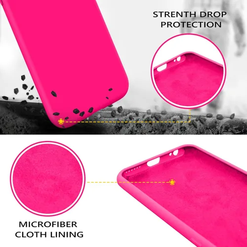 Vista 2 de GUAGUA Funda compatible con iPhone 6s, iPhone 6, silicona líquida, gel suave, goma delgada, ligera, forro de microfibra, con textura, a prueba