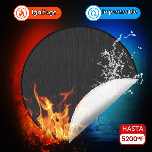Vista 8 de Almohadilla para hoguera de 24 pulgadas, alfombrilla ignífuga de 4 capas, protector de cubierta, accesorios para hogueras, barril de quemado, tapete