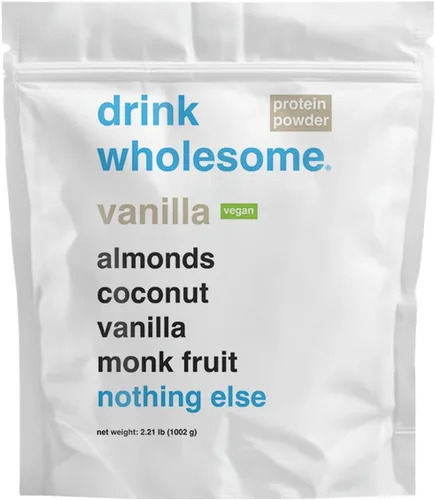 Vista 9 de drink wholesome Proteína vegana de almendras de chocolate en polvo para estómagos sensibles Proteína integral mínimamente procesada Sin