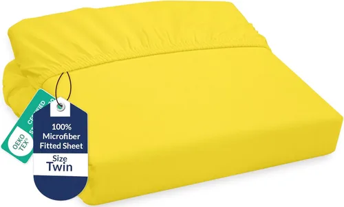 Vista 114 de Royale Linens Sábana bajera ajustable individual – Microfibra cepillada ultrasuave de 1800 hilos – Sábanas inferiores de lujo para hotel – No se