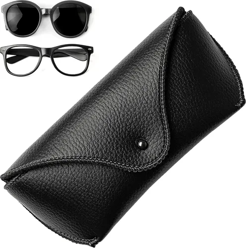 Vista 6 de Funda de piel sintética para gafas de sol, suave, duradera, mediana, grande, funda para gafas de sol portátil, funda para gafas, funda de protección