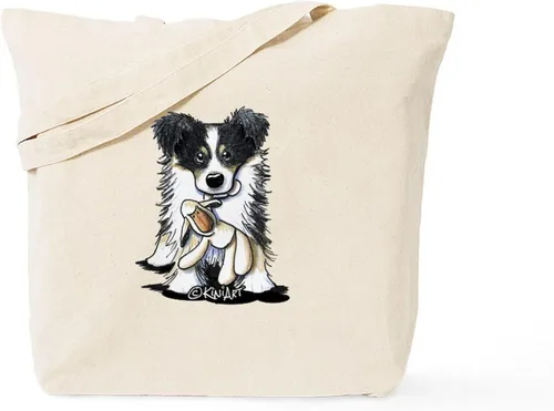 Vista 29 de CafePress Border Collie ADVENTURE - Bolsa de lona natural, bolsa de compras reutilizable