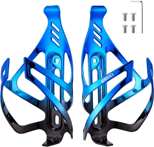 Vista 9 de Corki Cycles - Soporte para botella de agua para bicicleta de aleación de aluminio, jaula universal para botellas de agua para bicicletas de Azul