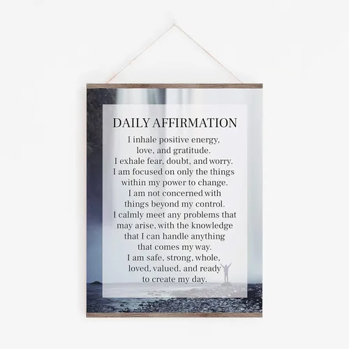 Vista 5 de Daily Affirmation Inspirational Print 8x10 UNFRAMED Motivational Wall Art Ideal for Home or Office Décor Great Modern Typographic Gift for
