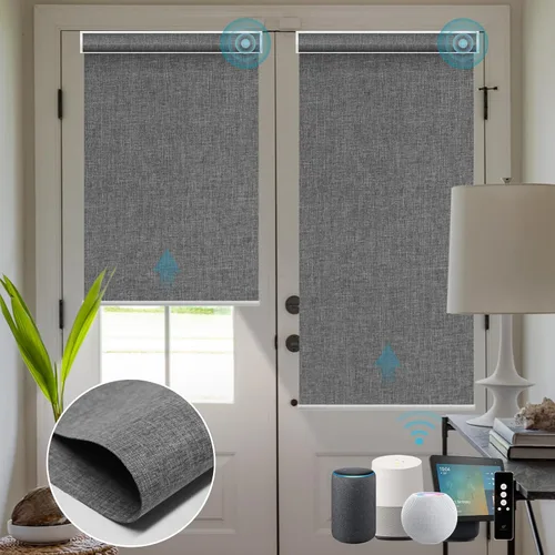 Vista 37 de SmartWings Persianas Motorizadas con Sombras para Ventana Control Remoto Funciona con Thread Apple Homekit Z-Wave Alexa 100% Blackout de Doble Cara